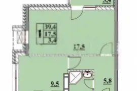 1-к. квартира, 39,4 м², 8/14 эт